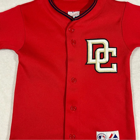 VTG Youth Majestic DC Jersey Nationals Size Small Red Blank - Picture 2 of 9